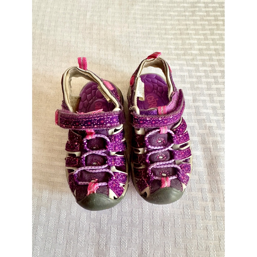 Circo Toddler Girls Purple Glitter Star Water Sandals Sporty Shoes Size 6